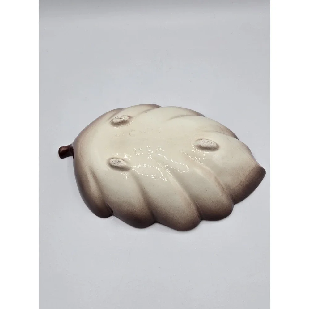 Vintage California Pottery Leaf Bowl Brown Drip Glaze‎ 10